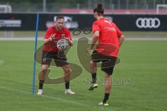 3. Fußball-Liga - Saison 2020/2021 - FC Ingolstadt 04 - Trainingsauftakt - Michael Heinloth (#17,FCI)  - Jonatan Kotzke (#25,FCI) - Foto: Meyer Jürgen