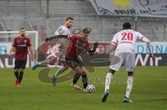 3. Liga - FC Ingolstadt 04 - VfB Lübeck - Dennis Eckert Ayensa (7, FCI) Deichmann Yannick (10 Lübeck) Okungbowa Osarenren (20 Lübeck) Marc Stendera (10, FCI)