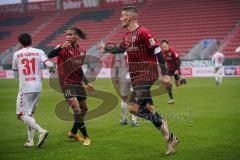 3. Liga - FC Ingolstadt 04 - VfB Lübeck - Tor Jubel 1:0 Stefan Kutschke (30, FCI) Merlin Röhl (34, FCI) Caniggia Ginola Elva (14, FCI)