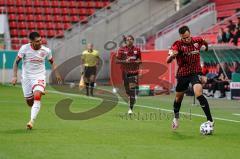 DFB Pokal - FC Ingolstadt 04 - Fortuna Düsseldorf - rechts Dominik Franke (3 FCI) Zimmermann Matthias (25 Fortuna) Caniggia Ginola Elva (14, FCI) hinten