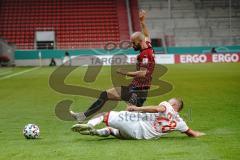 DFB Pokal - FC Ingolstadt 04 - Fortuna Düsseldorf - Nico Antonitsch (5, FCI) wird von Hennings Rouwen (28 Fortuna) zu Fall gebracht