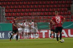 DFB Pokal - FC Ingolstadt 04 - Fortuna Düsseldorf - Tor Jubel 0:1 Pledl Thomas (18 Fortuna), Caniggia Ginola Elva (14, FCI) enttäuscht Marcel Gaus (19, FCI) Thorsten Röcher (29, FCI)