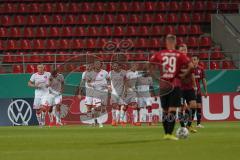 DFB Pokal - FC Ingolstadt 04 - Fortuna Düsseldorf - Tor Jubel 0:1 Pledl Thomas (18 Fortuna), Caniggia Ginola Elva (14, FCI) enttäuscht Marcel Gaus (19, FCI) Thorsten Röcher (29, FCI)