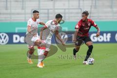 DFB Pokal - FC Ingolstadt 04 - Fortuna Düsseldorf - Morales Alfredo (6 Fortuna) Zimmermann Matthias (25 Fortuna) Caniggia Ginola Elva (14, FCI)