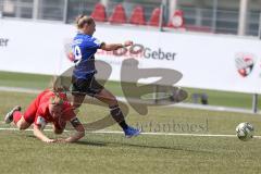 2. Bundesliga Frauen - FC Ingolstadt 04 - DSC Arminia Bielefeld - Ramona Maier FCI - Leonora Ejupi Bielefeld blau - Foto: Jürgen Meyer