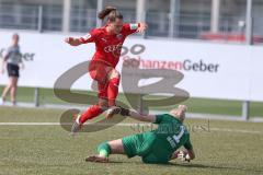 2. Bundesliga Frauen - FC Ingolstadt 04 - DSC Arminia Bielefeld - Kießling Ricarda FCI schießt den 1:1 Ausgleichstreffer - jubel - Brandt Vivien Torwart Bielefeld -  Foto: Jürgen Meyer