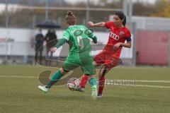 Frauen Bayernliga - Saison 2020/2021 - FC Ingolstadt Frauen II - SpVgg Greuther Fürth - Mirlinda Lushi rot FCI - Lara Treuheit grün Fürth - Foto: Meyer Jürgen