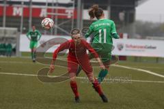 Frauen Bayernliga - Saison 2020/2021 - FC Ingolstadt Frauen II - SpVgg Greuther Fürth - Semmler Lisa rot FCI - Celia Catalan Keck grün Fürth - Foto: Meyer Jürgen