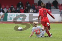 2. Frauen-Bundesliga Süd - Saison 2020/2021 - FC Ingolstadt 04 - FC Bayern München II - Stefanie Reischmann FCI rot - Fiona Gaißer #22 München - Foto: Meyer Jürgen