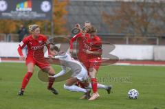 2. Frauen-Bundesliga Süd - Saison 2020/2021 - FC Ingolstadt 04 - FC Bayern München II - Mona Budnick links FCI #9 - Ramona Meier rechts #18 FCI - Foto: Meyer Jürgen