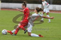 2. Frauen-Bundesliga Süd - Saison 2020/2021 - FC Ingolstadt 04 - FC Bayern München II - Vanessa Heim rot FCI - Ameli Schuster weiss München - Foto: Meyer Jürgen