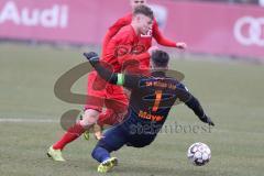 Bayernliga Süd - Saison 2019/2020 - FC Ingolstadt 04 II - TSV 1865 Dachau - Gabriel Weiss rot FCI - Maximilian Mayer Torwart Dachau - Foto: Meyer Jürgen