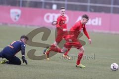 Bayernliga Süd - Saison 2019/2020 - FC Ingolstadt 04 II - TSV 1865 Dachau - Gabriel Weiss rot FCI - Maximilian Mayer Torwart Dachau - Foto: Meyer Jürgen