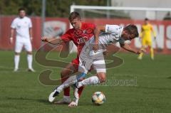 Bayernliga Süd - Saison 2020/2021 - FC Ingolstadt 04 II - Schwabmünchen - Patrick Sussek rot FCI - Maik Uhde weiss Schwabmünchen - Foto: Meyer Jürgen