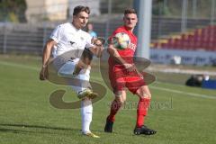 Bayernliga Süd - Saison 2020/2021 - FC Ingolstadt 04 II - Schwabmünchen - Götzendörfer, Mario rot FCI - Sponer, Valentin Schwabmünchen - Foto: Meyer Jürgen