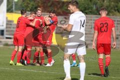 Bayernliga Süd - Saison 2020/2021 - FC Ingolstadt 04 II - Schwabmünchen - Der 1:0 Führungstreffer durch Fabio Meikis rot FCI - jubel - Foto: Meyer Jürgen