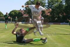 FS/H/B-FS/B-OB/1 - Freundschaftsspiel - Saison 2019/2020 - SV Manching - FC Ingolstadt 04 II - Philipp Herrmann weiss FCI - Fabian Schlienz schwarz Manching - Foto: Meyer Jürgen