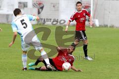 Regionalliga Bayern - FC Ingolstadt 04 II - TSV 1860 München II - Weiß Dominik (rechts rot FC Ing) wird gefoult - Foto: Jürgen Meyer