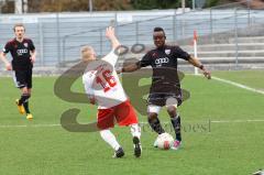 Regionalliga Bayern - FC Ingolstadt 04 II - FC Kickers Wuerzburg - Reagy Ofosu im Zweikampf mit Jens Trunk. Foto: Adalbert Michalik