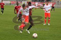 Regionalliga - FC Ingolstadt 04 II - Bayern Mnchen II  - Ikeng Jose Alex hlt seinen Gegenspieler - Foto: Jürgen Meyer