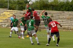 FC Ingolstadt II - 1.FC Schweinfurt 05 - Denz Michael und Müller Stefan verlieren Kopfballduell - Foto: Jürgen Meyer