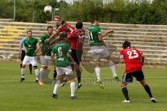 FC Ingolstadt II - 1.FC Schweinfurt 05 - Denz Michael und Müller Stefan verlieren Kopfballduell - Foto: Jürgen Meyer