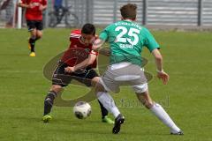 FC Ingolstadt 04 II - SV Schalding-Heining - Müller Stefan (rot FC Ingolstadt) - Gashi Dardan (grün Schalding) - Foto: Jürgen Meyer