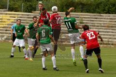 FC Ingolstadt II - 1.FC Schweinfurt 05 - Denz Michael und Müller Stefan verlieren Kopfballduell - Foto: Jürgen Meyer