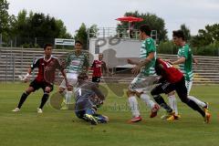 Regionalliga FC Ingolstadt 04 II - SpVgg Greuther Fürth II - Ihenacho Aloe (rot rechts FC Ingolstadt) - Müller Stefan (rot links FC Ingolstadt) - Sebald Alexander Torwart Greuther -  Fürth Foto: Jürgen Meyer