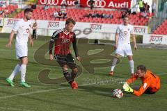 Regionaliga - FC Ingolstadt II - 1.FC Schweinfurt 05 - Fenninger Christof #14 rot Ingolstadt - Pfeffer Christopher Torwart Schweinfurt - Foto: Jürgen Meyer