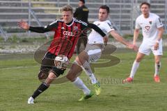 Regionaliga - FC Ingolstadt II - 1.FC Schweinfurt 05 - Heiß Mathias #4 rot Ingolstadt - Häcker Simon #11 weiß Schweinfurt - Foto: Jürgen Meyer