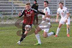 Regionaliga - FC Ingolstadt II - 1.FC Schweinfurt 05 - Heiß Mathias #4 rot Ingolstadt - Häcker Simon #11 weiß Schweinfurt - Foto: Jürgen Meyer