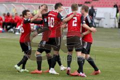 Regionaliga Bayern - FC Ingolstadt 04 - FC Kickers Würzburg - Andreas Buchner - Müller Stefan - Büch Gordon - Günther Schmidt J. bejubeln das Tor von Fenninger Christof - Foto: Jürgen Meyer