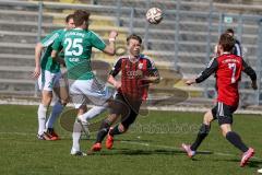 Regionaliga Bayern - FC Ingolstadt II - SV Schalding-Heining - Fenninger Christof rot FC Ingolstadt - Zacher Franz-Philipp #21 Schalding - Gashi Dardan #25 grün Schalding - Foto: Jürgen Meyer