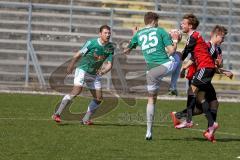 Regionaliga Bayern - FC Ingolstadt II - SV Schalding-Heining - Fenninger Christof rot FC Ingolstadt - Zacher Franz-Philipp #21 Schalding - Gashi Dardan #25 grün Schalding - JaintaSteffen #7 rot FC Ingolstadt - Foto: Jürgen Meyer