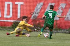 Regionaliga Bayern - FC Ingolstadt II - FC Augsburg II - Bauer Thomas Torwart FC Ingolstadt - Busching Joshua #16 grün Augsburg - Foto: Jürgen Meyer