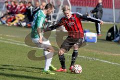 Regionaliga Bayern - FC Ingolstadt II - SV Schalding-Heining - Jessen Leon rot FC Ingolstadt - Buchinger Benedikt grün Schalding - Foto: Jürgen Meyer