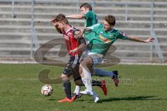 Regionaliga Bayern - FC Ingolstadt II - SV Schalding-Heining - Fenninger Christof rot FC Ingolstadt - Gashi Dardan grün Schalding - Foto: Jürgen Meyer