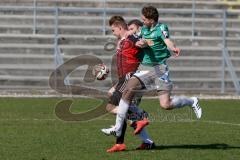 Regionaliga Bayern - FC Ingolstadt II - SV Schalding-Heining - Fenninger Christof rot FC Ingolstadt - Gashi Dardan grün Schalding - Foto: Jürgen Meyer