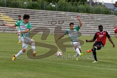 Regionalliga FC Ingolstadt 04 II - SpVgg Greuther Fürth II - Ihenacho Aloy (rechts rot FC Ingolstadt) zum 1:0 Führungstreffer - Foto: Jürgen Meyer