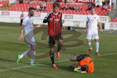 Regionaliga - FC Ingolstadt II - 1.FC Schweinfurt 05 - Fenninger Christof #14 rot Ingolstadt - Pfeffer Christopher Torwart Schweinfurt - Foto: Jürgen Meyer