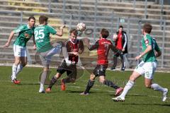 Regionaliga Bayern - FC Ingolstadt II - SV Schalding-Heining - Fenninger Christof rot FC Ingolstadt - Zacher Franz-Philipp #21 Schalding - Gashi Dardan #25 grün Schalding - JaintaSteffen #7 rot FC Ingolstadt - Foto: Jürgen Meyer