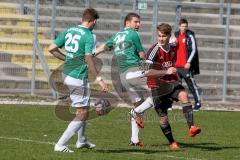 Regionaliga Bayern - FC Ingolstadt II - SV Schalding-Heining - Fenninger Christof rot FC Ingolstadt - Zacher Franz-Philipp #21 Schalding - Gashi Dardan #25 grün Schalding - Foto: Jürgen Meyer