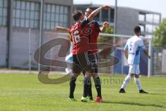 Regionaliga - Saison 2015/2016 - FC Ingolstadt 04 II - SV 01 Victoria Aschaffenburg - Andreas Buchner FCI schiesst den 3:3 Ausgleichstreffer - Thorsten Nicklas rot FCI freut sich über das Tor - Jubel - Foto: Jürgen Meyer