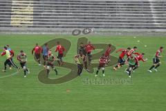 Regionaliga - Saison 2015/2016 - FC Ingolstadt 04 II - SV Wacker Burghausen - Die Mannschaft vor dem Spiel beim aufwärmen - Foto: Jürgen Meyer