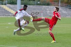 Regionaliga - Saison 2015/2016 - FC Ingolstadt 04 II - FC Memmingen - Ihenacho Aloy weiß #11 FC Ingolstadt - Schmeiser Sebastian rot Memmingen - Foto: Jürgen Meyer