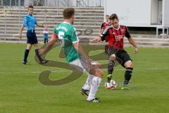 Regionaliga - Saison 2015/2016 - FC Ingolstadt 04 II - SV Schalding-Heining - Pledl Thomas (FC Ingolstadt II) - Eibl Josef grün (Schalding) - Foto: Jürgen Meyer