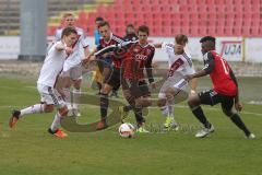 Regionaliga - Saison 2015/2016 - FC Ingolstadt 04 II - 1. FC Nürnberg II - Andreas Buchner #16 rot FCI II - Ihenacho Aloy #11 rot FCI II - Foto: Jürgen Meyer