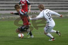 Regionaliga - Saison 2015/2016 - FC Ingolstadt 04 II - SV Wacker Burghausen - Watanabe  Ryoma FCI U23 rot - Moser Moritz weiss Burghausen - Foto: Jürgen Meyer