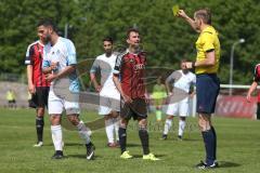 Regionaliga - Saison 2015/2016 - FC Ingolstadt 04 II - SV 01 Victoria Aschaffenburg - Andreas Buchner FCI mit der Entscheidung des Schiedsrichter nicht einverstanden und bekommt gelbe Karte - - Foto: Jürgen Meyer